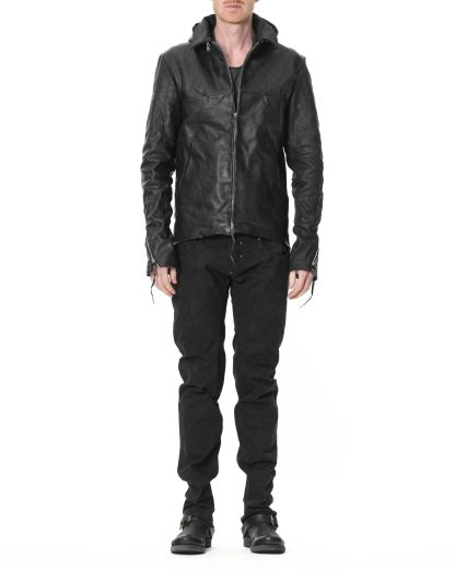 MA Maurizio Amadei J214DZHZ CUF 1.0 Men 4 Pocket Detachable Hood Biker Jacket Herren Jacke horse leather black hide m 4