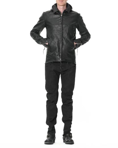 MA Maurizio Amadei J214DZHZ CUF 1.0 Men 4 Pocket Detachable Hood Biker Jacket Herren Jacke horse leather black hide m 5
