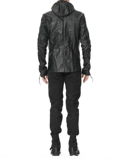 MA Maurizio Amadei J214DZHZ CUF 1.0 Men 4 Pocket Detachable Hood Biker Jacket Herren Jacke horse leather black hide m 7