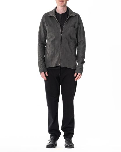 MA Maurizio Amadei macross H252DZ MJP1 Men Zipped Tall Collar Shirt Herren Hemd Jacke cotton jersey carbon hide m 4