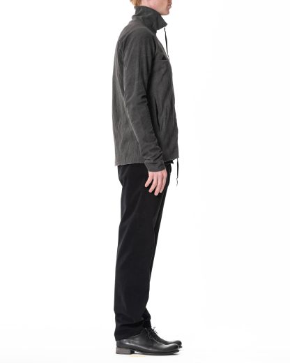 MA Maurizio Amadei macross H252DZ MJP1 Men Zipped Tall Collar Shirt Herren Hemd Jacke cotton jersey carbon hide m 7