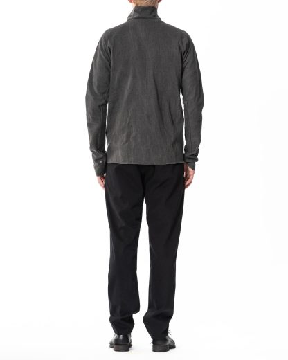 MA Maurizio Amadei macross H252DZ MJP1 Men Zipped Tall Collar Shirt Herren Hemd Jacke cotton jersey carbon hide m 8