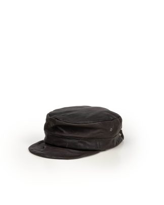Taichi Murakami Work Cap Hat kangaroo leather dark grey black hide m 1