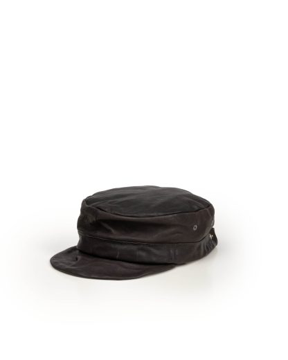 Taichi Murakami Work Cap Hat kangaroo leather dark grey black hide m 1