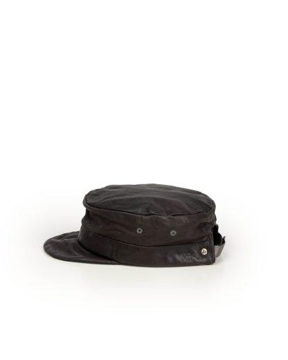 Taichi Murakami Work Cap Hat kangaroo leather dark grey black hide m 3