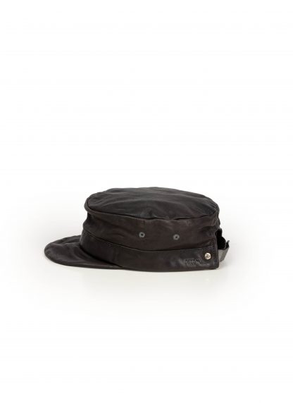 Taichi Murakami Work Cap Hat kangaroo leather dark grey black hide m 3