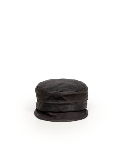 Taichi Murakami Work Cap Hat kangaroo leather dark grey black hide m 4