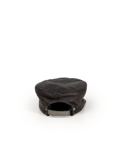 Taichi Murakami Work Cap Hat kangaroo leather dark grey black hide m 6