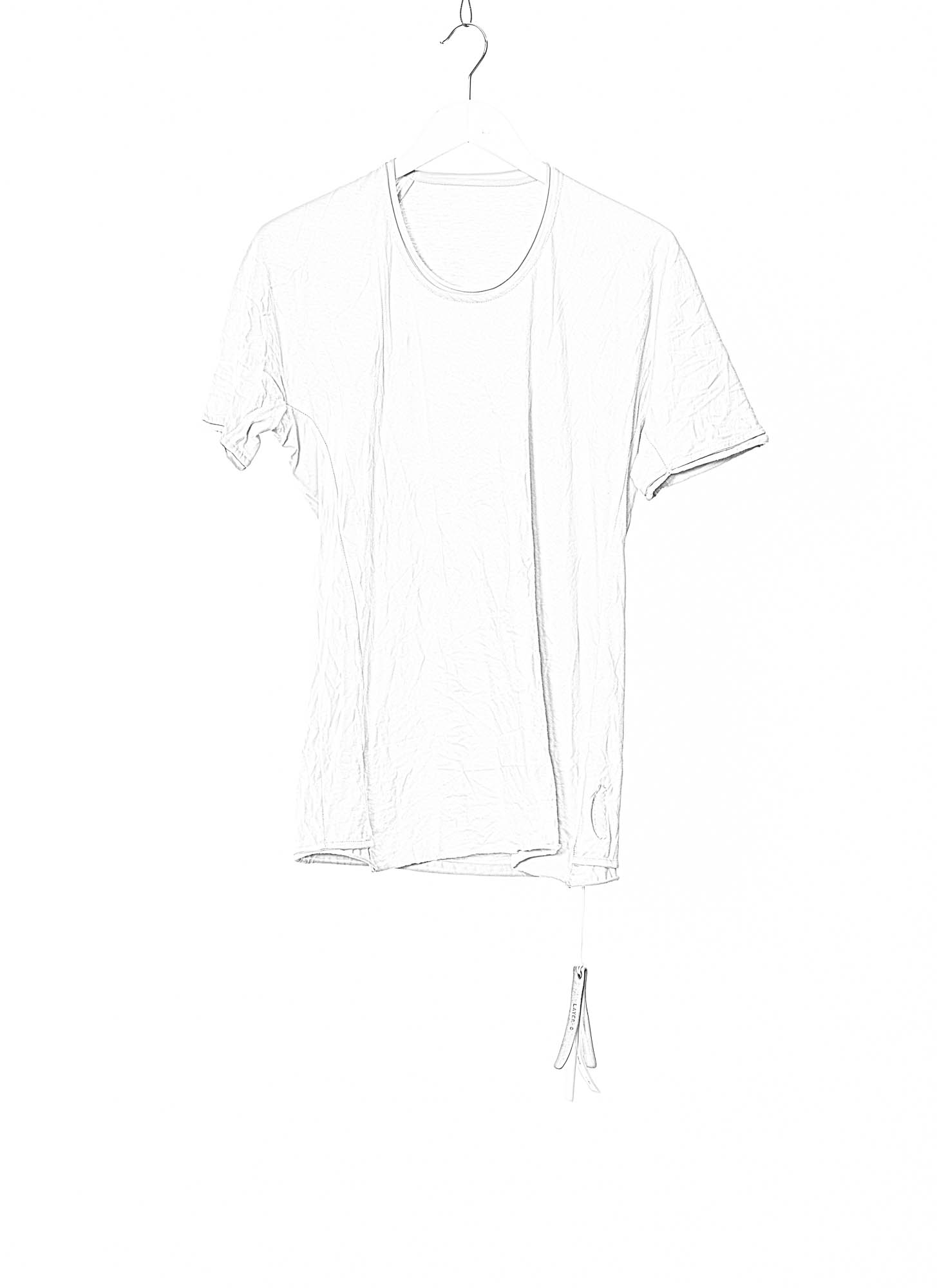 LAYER 0 Men Short Sleeve T Shirt 75 grey white cotton hide m 2