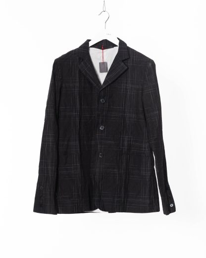 M.A Maurizio Amadei J112 LCPC Men 3 Button Back Slit Jacket cotton linen pes black hide m 1