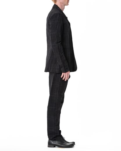 M.A Maurizio Amadei J112 LCPC Men 3 Button Back Slit Jacket cotton linen pes black hide m 5