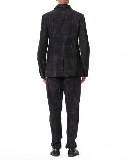 M.A Maurizio Amadei J112 LCPC Men 3 Button Back Slit Jacket cotton linen pes black hide m 6