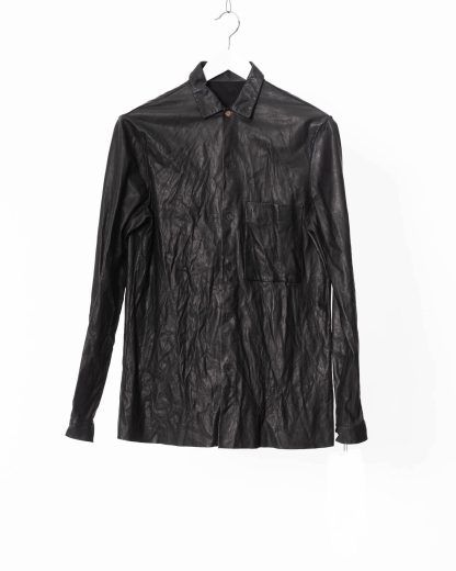 M.A Maurizio Amadei J1S SY 1.0 Men Med Fit Shirt 1 Front Pocket Herren Hemd cow leather black hide m 1