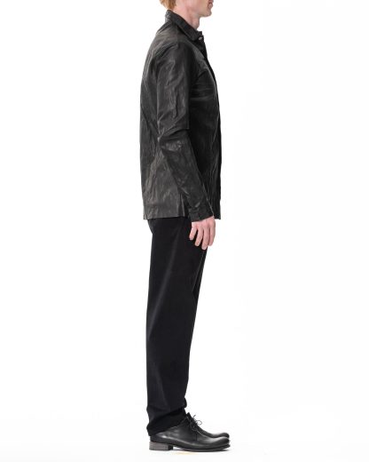 M.A Maurizio Amadei J1S SY 1.0 Men Med Fit Shirt 1 Front Pocket Herren Hemd cow leather black hide m 5