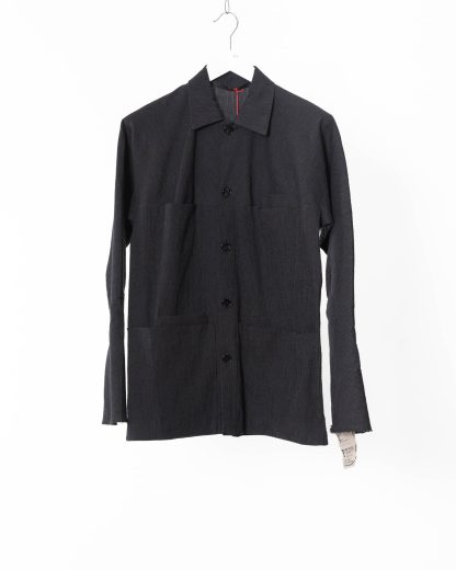 M.A Maurizio Amadei J253 CLST Men Utility Unlined Jacket cotton linen black hide m 1