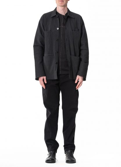 M.A Maurizio Amadei J253 CLST Men Utility Unlined Jacket cotton linen black hide m 3