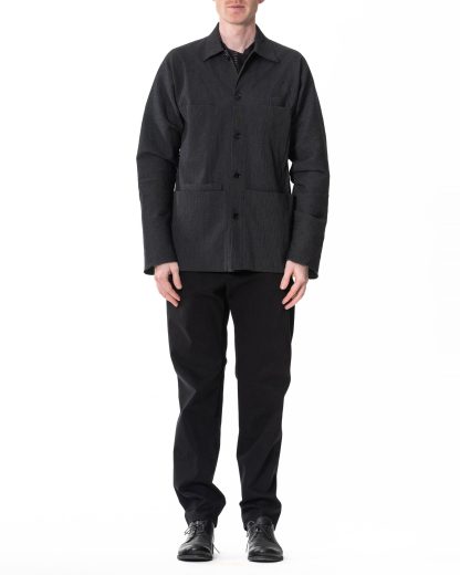 M.A Maurizio Amadei J253 CLST Men Utility Unlined Jacket cotton linen black hide m 4