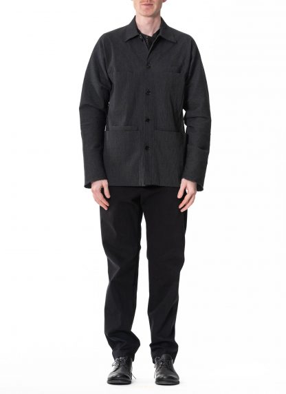M.A Maurizio Amadei J253 CLST Men Utility Unlined Jacket cotton linen black hide m 4