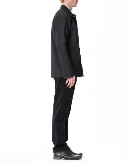 M.A Maurizio Amadei J253 CLST Men Utility Unlined Jacket cotton linen black hide m 5
