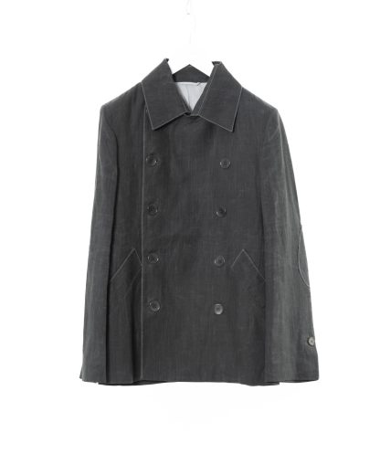 KANG MC 009 LY METAMOR Men BackElbow Split Layer Peacoat Coat Herren Jacke Mantel linen waxed cotton off grey hide m 1