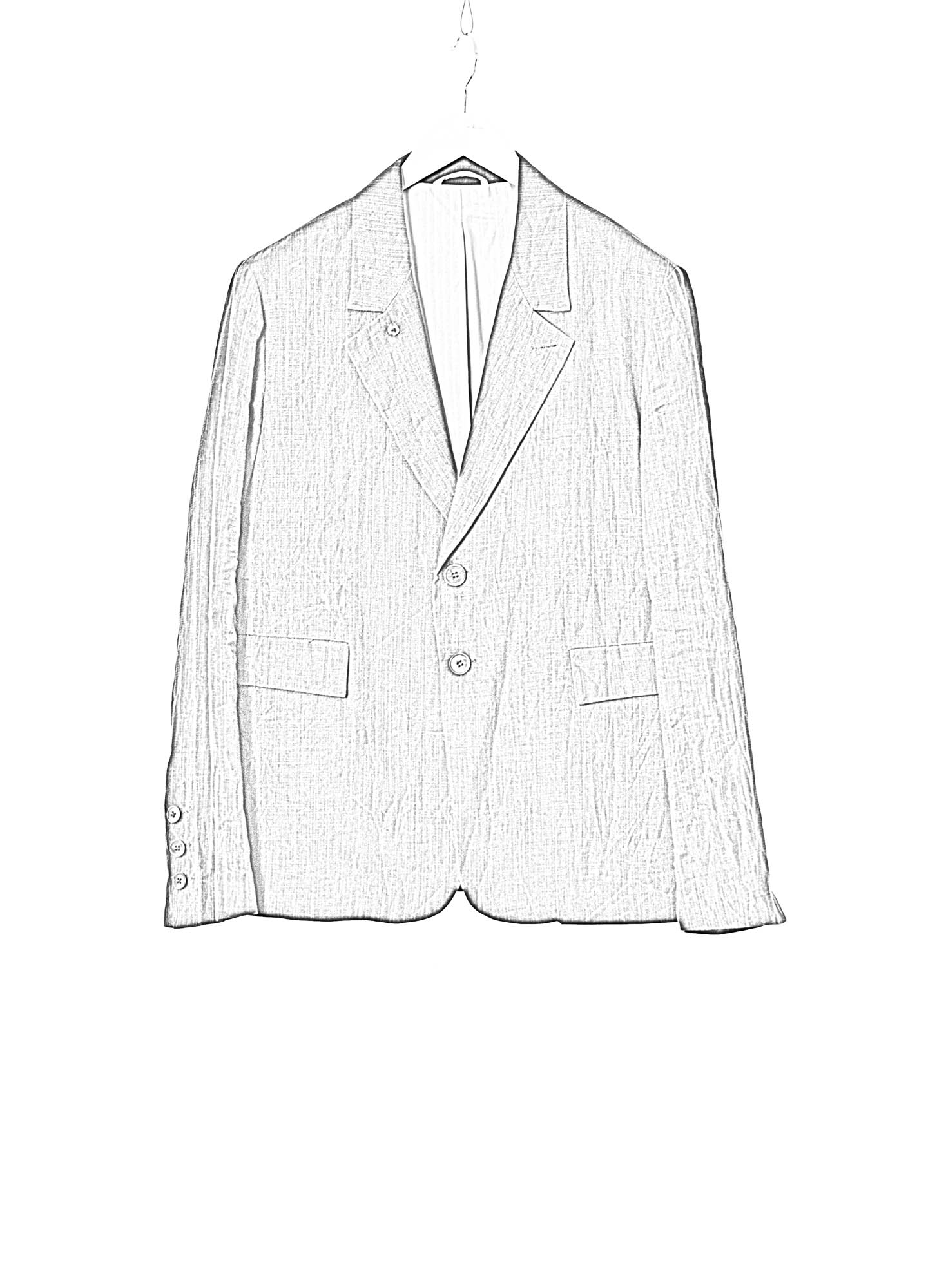 KANG MJ 010 METAMOR Men Mid Fit 3 Buttoned Jacket Herren Jacke Blazer linen waxed cotton off grey hide m 2