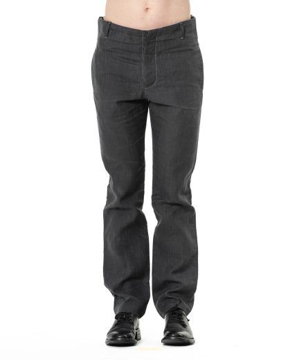 KANG MP 011 METAMOR Men Back Split Low Crotch Pants Trousers Herren Hose linen waxed cotton off grey hide m 3