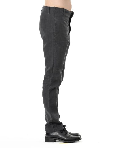 KANG MP 011 METAMOR Men Back Split Low Crotch Pants Trousers Herren Hose linen waxed cotton off grey hide m 4