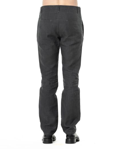 KANG MP 011 METAMOR Men Back Split Low Crotch Pants Trousers Herren Hose linen waxed cotton off grey hide m 5