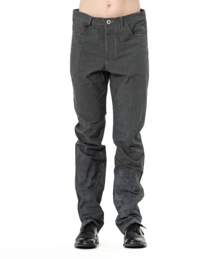 KANG MPD 010 LY COHAX CD Men Back Split Fitted Denim Pants Herren Hose Trousers cotton semi waxed off black hide m 3