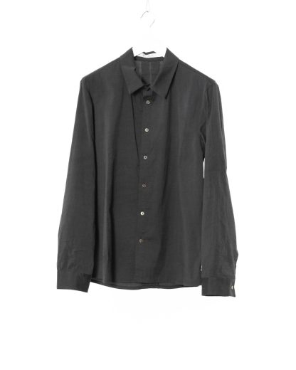 KANG MSHR 005 LY DEPCHEC Men Back Split Relaxed Fit Shirt Herren Hemd cotton silk dark grey hide m 1