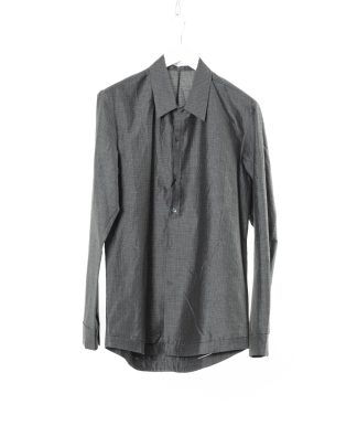 KANG MSHR 012 MO DEPCHEC Men Hand Stitched Hem Border Relaxed Fit Shirt Herren Hemd cotton silk grey hide m 1