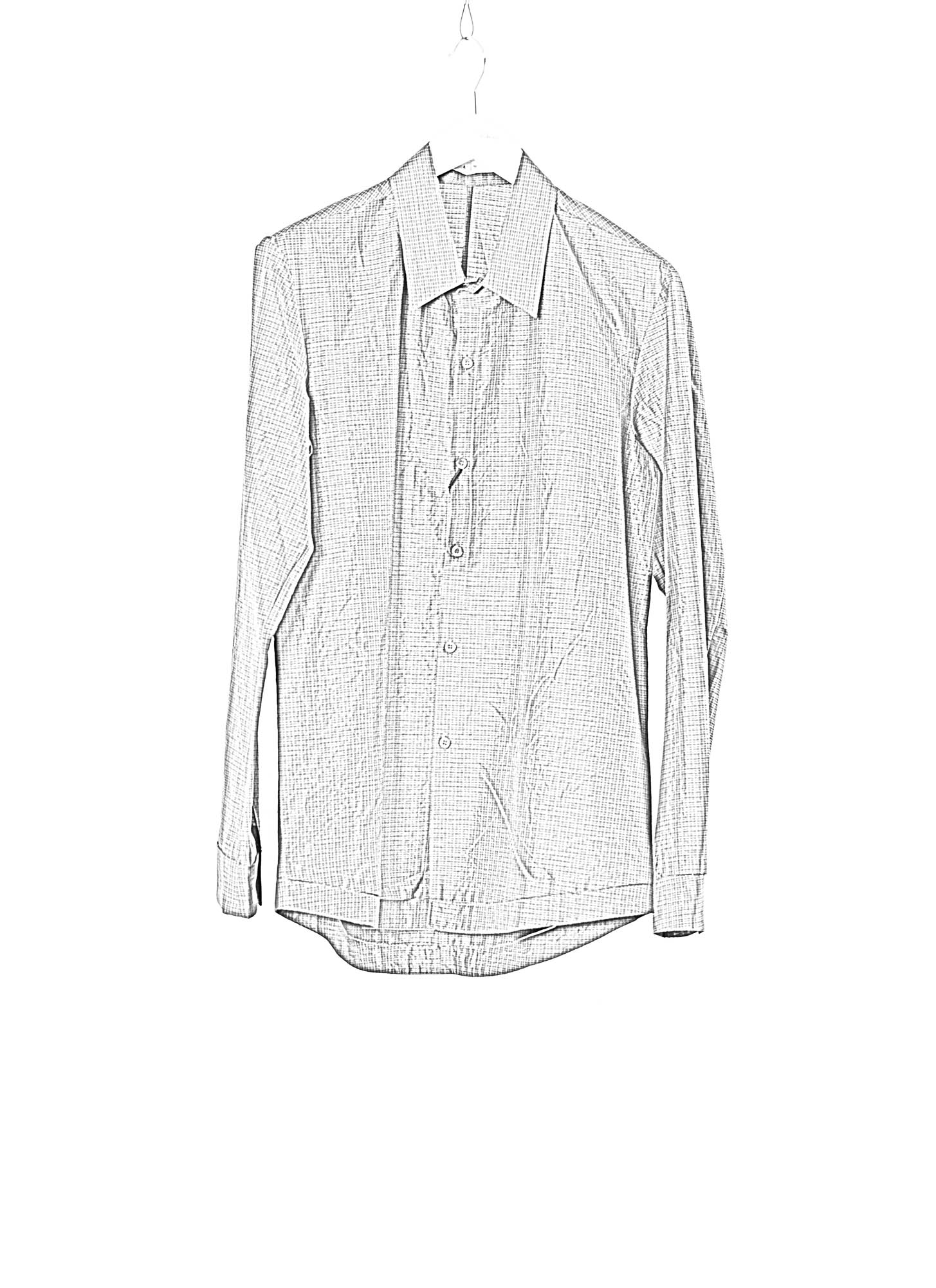 KANG MSHR 012 MO DEPCHEC Men Hand Stitched Hem Border Relaxed Fit Shirt Herren Hemd cotton silk grey hide m 2