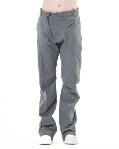 LEON EMANUEL BLANCK DIS M BCP 01 Men Distortion Bootcut Pants Herren Hose solid linen cotton ea dark grey hide m 3