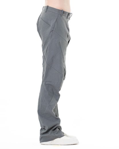 LEON EMANUEL BLANCK DIS M BCP 01 Men Distortion Bootcut Pants Herren Hose solid linen cotton ea dark grey hide m 4