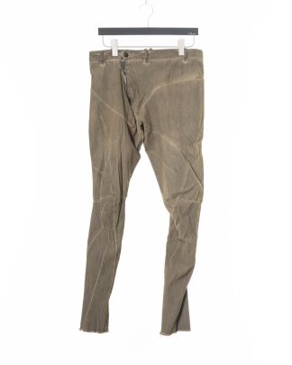 LEON EMANUEL BLANCK DIS M FLP3 01 Men Distortion Fitted Long Pants Herren Hose cold dyed vicomo rib military green hide m 1