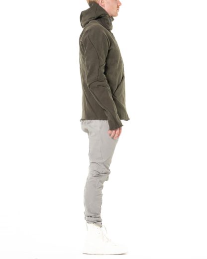 LEON EMANUEL BLANCK DIS M LJHO 02 Men Distortion Hooded L Jacket cotton linen military green hide m 7