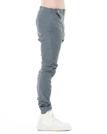 LEON EMANUEL BLANCK DIS M SKCP 01 Men Distortion Skinny Pants Herren Hose cotton linen twill elasthan grey hide m 4
