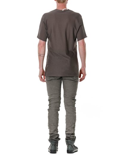 LABEL UNDER CONSTURCTION Men Arched Tshirt Herren Tee cotton lightweight medium grey hide m 55