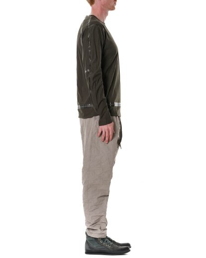 Taichi Murakami Men Coin T Shirt U Long Sleeve Herren Tshirt cotton khaki hide m 4