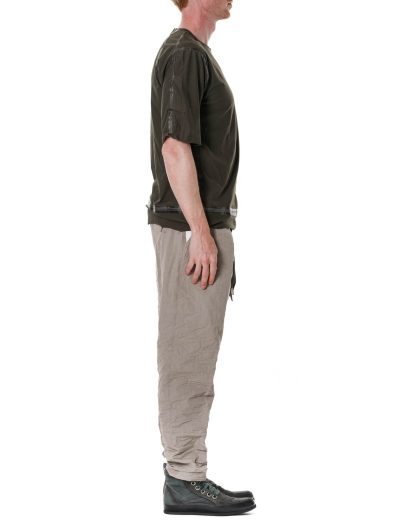 Taichi Murakami Men Coin T Shirt U Short Sleeve Herren Tshirt seam tape cotton khaki hide m 4