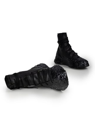 LEON EMANUEL BLANCK DIS M FWHTS 01 Men Distortion Featherweight High Top Sneaker Symbiosis Sole Herren Shoe Schuh horse leather black hide m 1
