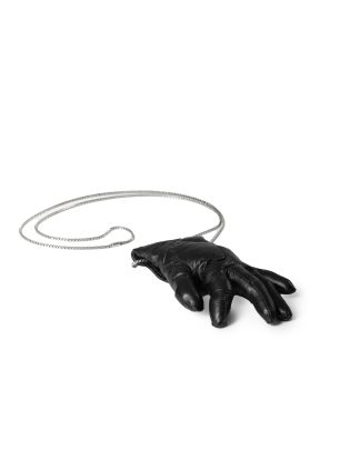 LEON EMANUEL BLANCK DIS M:W Hand 01 Distortion Hand Necklace 925 sterling silver horse leather black hide m 2