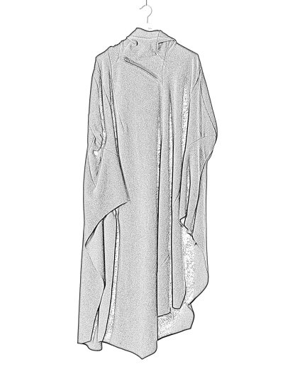 LEON EMANUEL BLANCK DIS M PONCHO 01 Men Distortion Poncho virgin wool cashmere black hide m 2