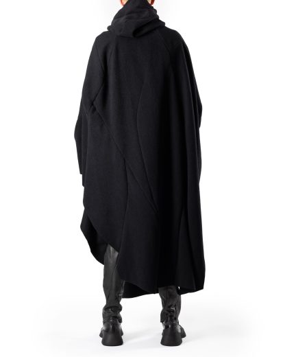 LEON EMANUEL BLANCK DIS M PONCHO 01 Men Distortion Poncho virgin wool cashmere black hide m 6