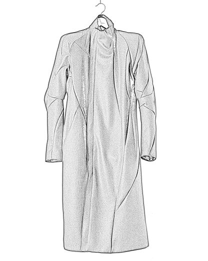 LEON EMANUEL BLANCK DIS M PSC 01 Men Distortion Power Shoulder Coat merino wool black hide m 2