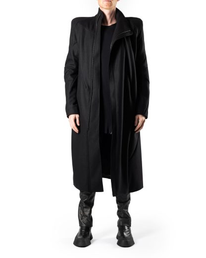 LEON EMANUEL BLANCK DIS M PSC 01 Men Distortion Power Shoulder Coat merino wool black hide m 3