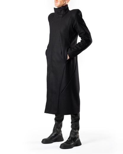LEON EMANUEL BLANCK DIS M PSC 01 Men Distortion Power Shoulder Coat merino wool black hide m 8