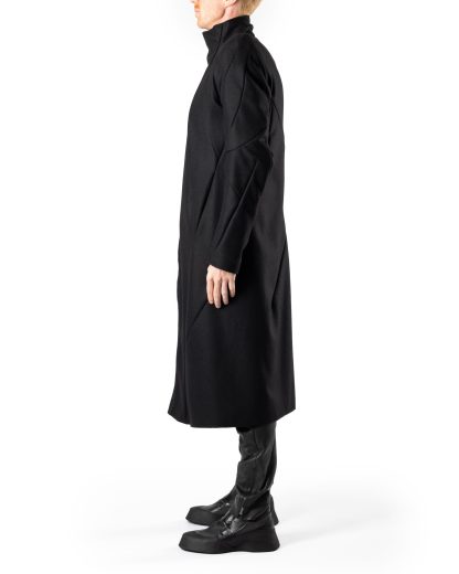 LEON EMANUEL BLANCK DIS M PSC 01 Men Distortion Power Shoulder Coat merino wool black hide m 9