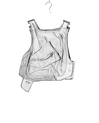 LEON EMANUEL BLANCK LEB DIS M:W BPVEST 01 Distortion Bullet Proof Vest Weste Leder horse leather black hide m 2