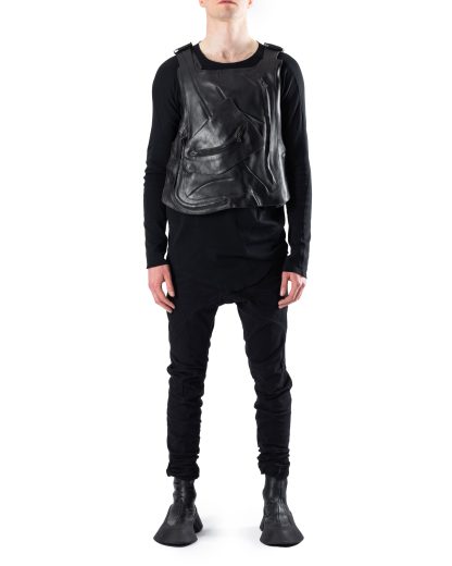 LEON EMANUEL BLANCK LEB DIS M:W BPVEST 01 Distortion Bullet Proof Vest Weste Leder horse leather black hide m 4
